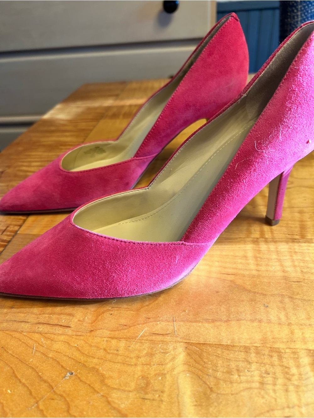 Marc Fisher Fuchsia Suede Pointed-Toe Pumps